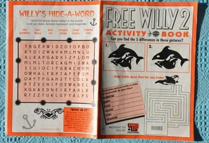FREE WILLY 2 Children's Activity Book NEW-Spot the Diff. Mazes, X-word,Cloze etc - Picture 1 of 1