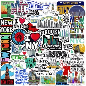 50 Piezas Pegatinas Nueva York Pegatinas de Viaje Ciudad Vinilo Impermeable Estado de Nueva York EE. UU. - Imagen 1 de 14