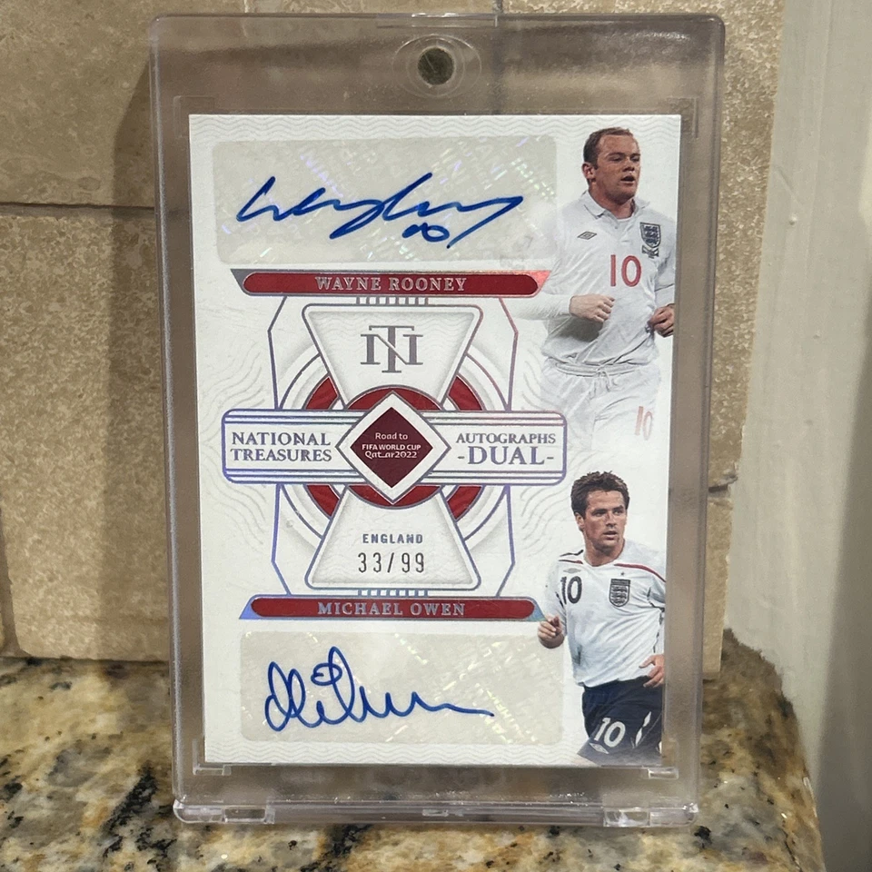2022 Panini National Treasures Wayne Rooney/Michael Owen Duel Auto /99 - Image 1 of 3