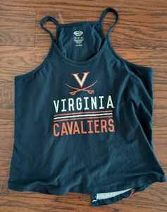 Womens Virginia Cavaliers UVA Allover Print Sexy Split Back Tank Top Medium - Picture 1 of 3