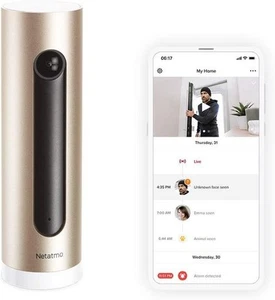 Netatmo FHD 1080p Smart Indoor WiFi Security Camera NSC01-UK Gold & Black - Picture 1 of 6