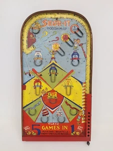 Vintage Northwestern Skor-It Poosh-M-Up 5 Spiele Bagatelle 1930er Baseball USA - Bild 1 von 16