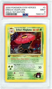 Pokemon Erika's Vileplume #5 GYM Heroes 1st Edition PSA 9 Mint - Picture 1 of 2