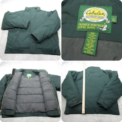 Cabelas Down Jacket Mens Large Green Water Resistant Wool Blend Thick Puffer VTG - Image 1 of 4