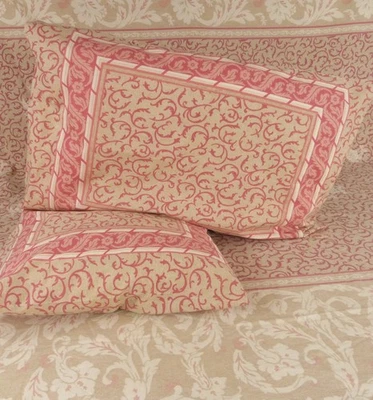 Sanderson Single Duvet Cover With 2 Matching Pillowcases Pink & Beige Design - Image 1 of 4