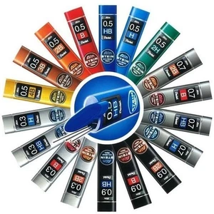 Recambios de plomo para lápiz mecánico Pentel AIN Stein 0,3/0,5/0,7/0,9-H/HB/B/2B/3B/4B - Imagen 1 de 23