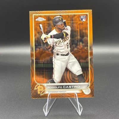 2022 Topps Chrome Sonic Rodolfo Castro Orange/Black Refractor /25 RC SSP Rookie - Image 1 of 4