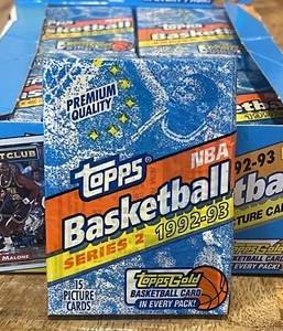 1992-93 TOPPS NBA Basketball (Series 2) PACK 15 Cards SHAQ GOLD RC!? OVP IMPORT - Bild 1 von 20