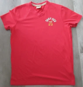 CAMISETA DE COLECCIÓN HOLLISTER SURF HCO NARANJA SALMÓN CUELLO EN V BORDADA HOMBRE TALLA L - Imagen 1 de 4