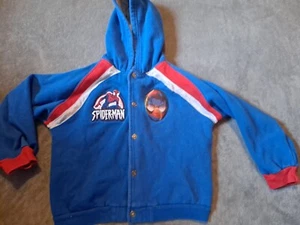 Spiderman Snap-up Sweatshirt Kid's Size 6 Hologram & Embroidered Emblems Blue w/ - Picture 1 of 8
