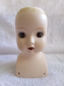 5 1/2" Tall Porcelain Doll Head With Full Facial Features - Picture 1 of 11