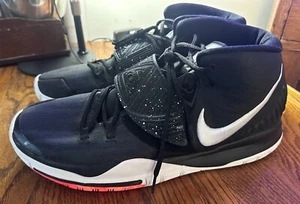 Nike Kyrie 6 Jet Black White Bright Crimson NETS BQ4630-001 M 18 LOOK!!!! - Picture 1 of 9