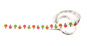 3 yards 7/8" Colorful Ice Cream Cones on White Grosgrain Ribbon 100% polyester - Picture 1 of 5