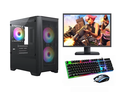 Fast Gaming PC Bundle Monitor i5 Quad Core 8GB 1TB Win 10 2GB GT710 WIDESCREEN - Image 1 of 4
