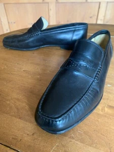 santoni black penny loafers 13 D - Picture 1 of 16
