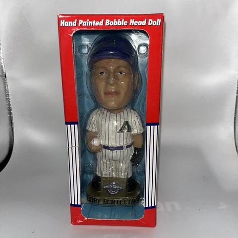 2001 Curt Schilling Hand Painted World Series Bobblehead Arizona Diamondbacks Cover