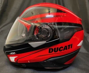 Nolan N100-5 Orbiter Flip Front Motorbike 2023 Red Helmet FREE DUCATI Stickers - Picture 1 of 5