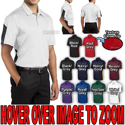 ST SPORTSWEAR Mens Moisture Wicking Color Block Performance Polo Golf Shirt XS-XL 2X 3X 4X NEW