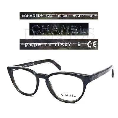 CHANEL 3237 c.1391 Gris Verde Mármol 49/17/140 Anteojos Hechos en Italia Nuevos  Foto 1 de 4