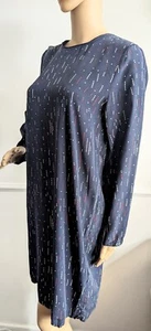 SAMSOE & SAMSOE Ladies Silk Long Sleeve Spotted Shift Dress Size S - Picture 1 of 9
