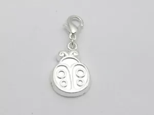 25 Charms Clip On Coccinella Argento Fit Catena Bracciale Charm Bracelet - Foto 1 di 2