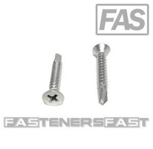 (50) 10x1-1/4 Stainless Steel Phillips Flat Head Self Drilling Tapping TEK Screw - Picture 1 of 5