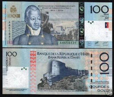 HAITI 100 GOURDES P-275 2004 INDEPENDENCE COMMEMORATIVE UNC Hatian BILL BANKNOTE - Image 1 of 3