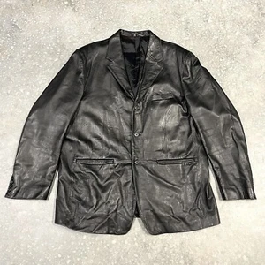 Chaqueta Blazer Abrigo Deportivo Vintage Años 90 Ralph Lauren 50 L Piel de Cordero Cuero Cordero Leer - Imagen 1 de 15