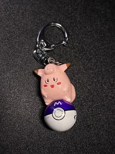 Vintage Pokémon Clefairy Pokeball Keychain Bell Nintendo CGTSJ - Picture 1 of 5