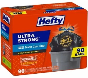 90 kräftige Müllbeutel ultrastark 33 Gallonen Mülltonneneinlagen 90 ct Box - Bild 1 von 3