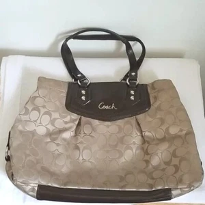 Coach Ashley Shoulder Bag Canvas Leather - Picture 1 of 9