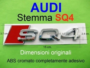 AUDI SQ4 S Q4 Stemma Posteriore Rear Badge Emblema Fregio Logo Lettere DIM ORIG - Foto 1 di 8