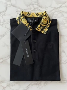 New Authentic Versace Kids Boy's Clothes Clothing Polo Shirt Top Black 12A 152cm - Picture 1 of 11