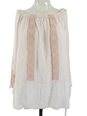 Made in Italy Blouse Embroidered Top Crochet Details Bohemian Folk One Size - Image 1 of 4