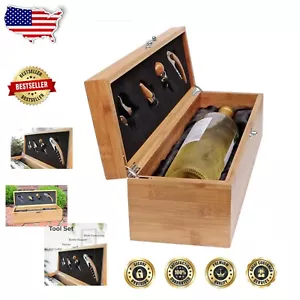 Luxury Wooden Wine Box Set with Smooth Finish - Ultimate Gift for Wine Lovers - Picture 1 of 9
