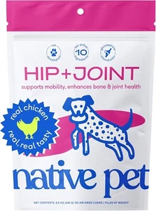 Native Pet Hip & Joint Chews for Dogs, Glucosamine & Chondroitin, 120 Chews - Picture 1 of 6