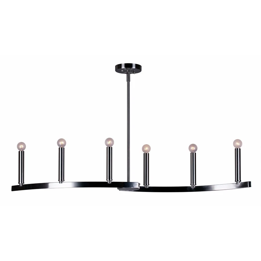 Forte Lighting 6 Light Island Pendant, Brushed Nickel - 7175-06-55 - Image 1 of 1