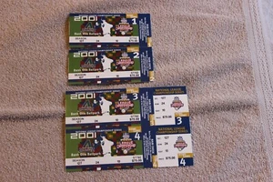 2001 Arizona Diamondbacks NLCS Games 1&2 ticket stubs, Games 3&4 full tickets - Picture 1 of 4