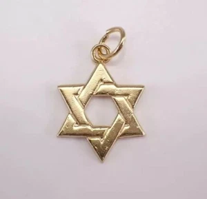 Vintage Orthodox Star Of David Charm Pendant 14K Yellow Gold Plated 18Inch Chain - Picture 1 of 6
