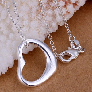925 Sterling Silver Filled Cute Heart Pendant Charm Necklace Chain Fashion Gift - Picture 1 of 5