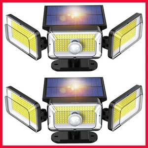 CLAONER 368 LED Solar Wall Light PIR Motion Sensor Outdoor Garden Security Lamp - Picture 1 of 9