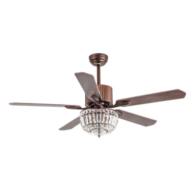 Howell 52" Indoor Bronze Crystal Chandelier Ceiling Fan - Model #F6210110V - Image 1 of 4