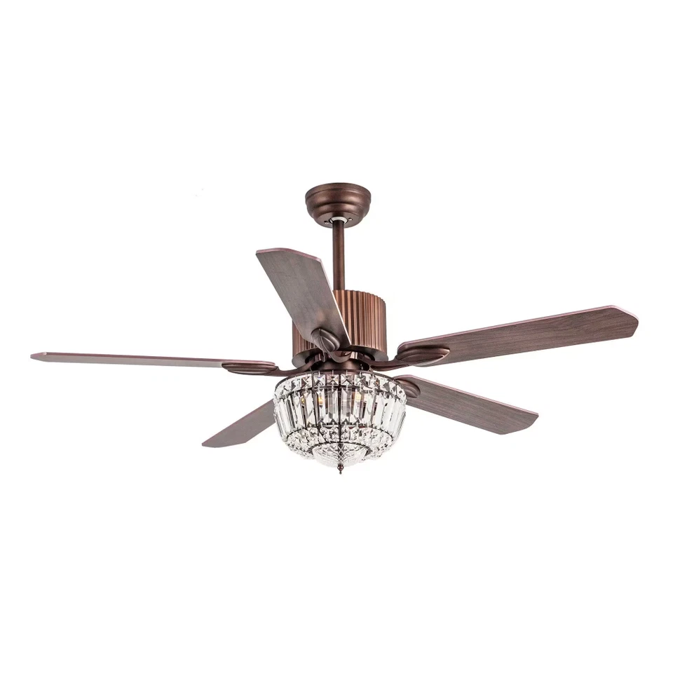Howell 52" Indoor Bronze Crystal Chandelier Ceiling Fan - Model #F6210110V - Image 1 of 4
