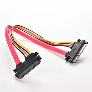 30CM Male to Female 7+15 Pin SATA Data HDD Power Combo Extend Extension Cable-wq - Picture 1 of 5