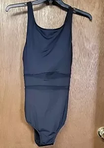 NUEVO CON ETIQUETAS Mujer LANDS END Traje de Baño de Una Pieza Talla XXL Negro con Escultura Sexy Transparente - Imagen 1 de 4