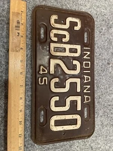 INDIANA 1945 SCHOOL BUS LICENSE PLATE 2550 - Picture 1 of 2