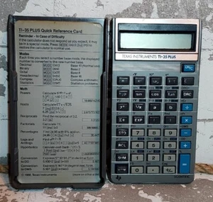 Working Vintage Texas Instruments TI-35 PLUS Scientific Calculator with case - Picture 1 of 7