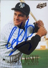 1991 Ft Wayne Wizards COREY KOSKIE Signed Card autograph auto RC TWINS BREWERS
