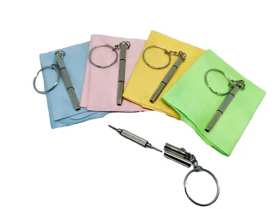 3 in 1 Eyeglass Screwdriver Glasses Watch Repair Tool Kit with Keychain & Wipe - image 1 of 3