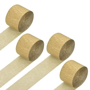 Crepe Paper Roll 4 Rolls 328ft Gold Crepe Paper Streamers for Party Streamer ... - Picture 1 of 6